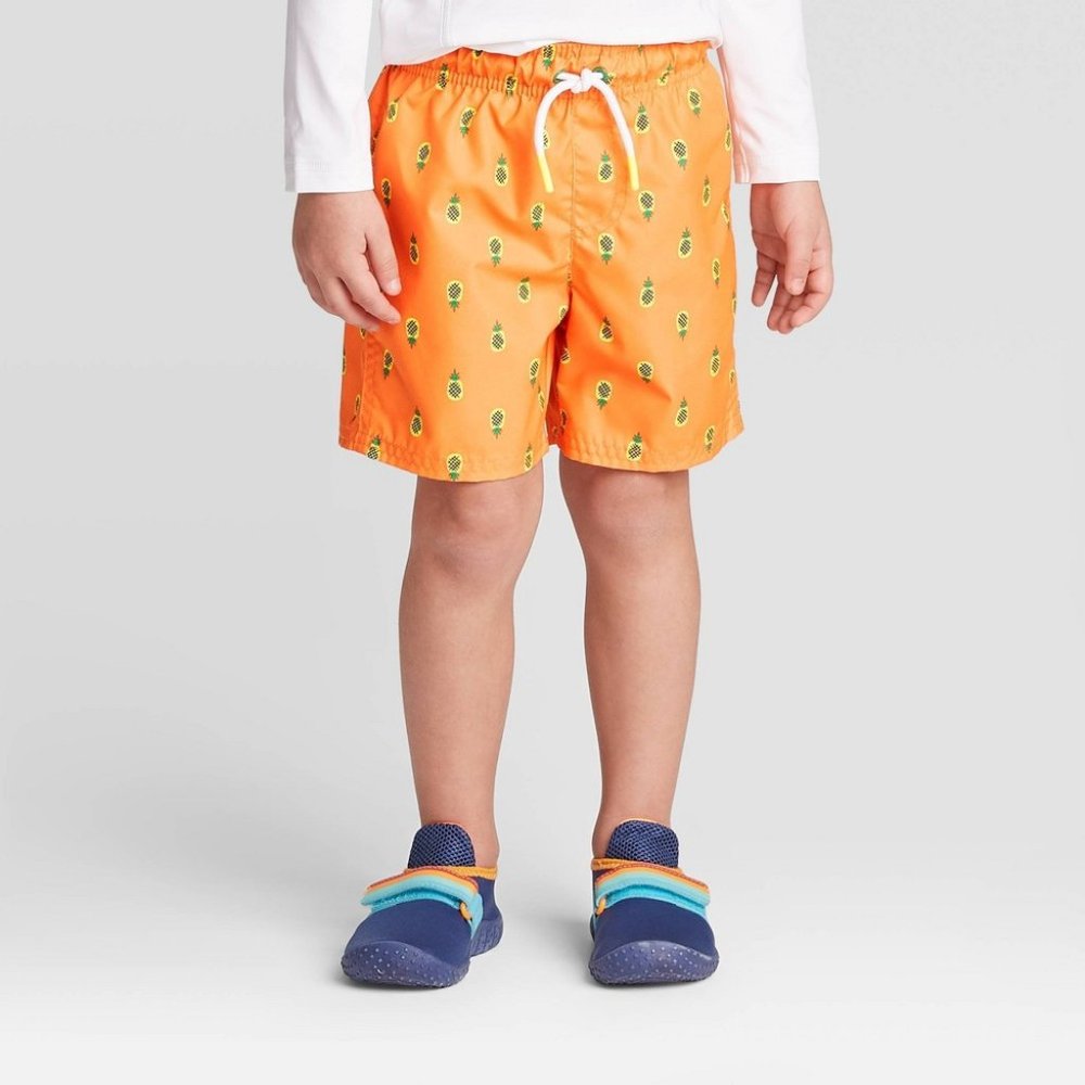 NEW! Cat & Jack Pineapple Boys' Swim Trunks
